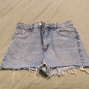 Garage Denim Frayed Hem Shorts